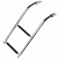 S.STEEL AISI316 DIVE PLATFORM LADDER - WITH BLACK STEPS - 2 steps - width 285 mm - SM1201 - SMR